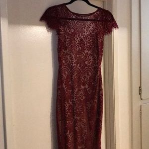 Lace Reddish Burgundy evening gown